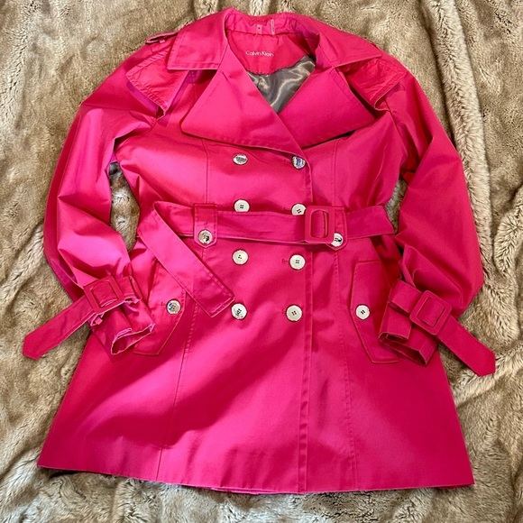 Calvin Klein bright pink trench jacket​​ - Picture 1 of 16
